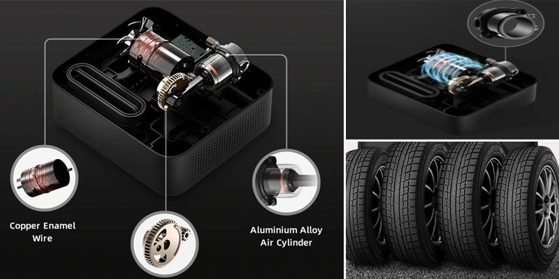 bơm lốp ô tô xiaomi trang bị nam châm vĩnh cửu