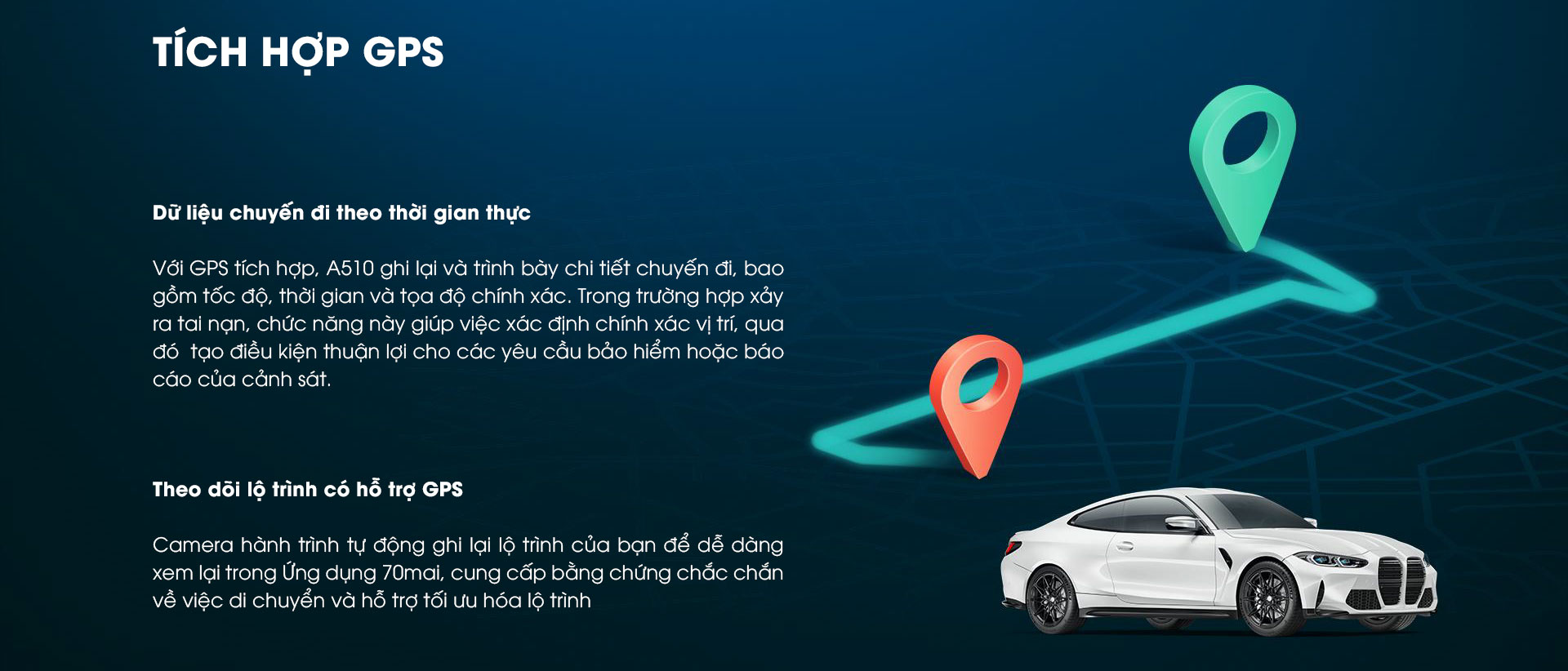 70mai A510 tích hợp GPS