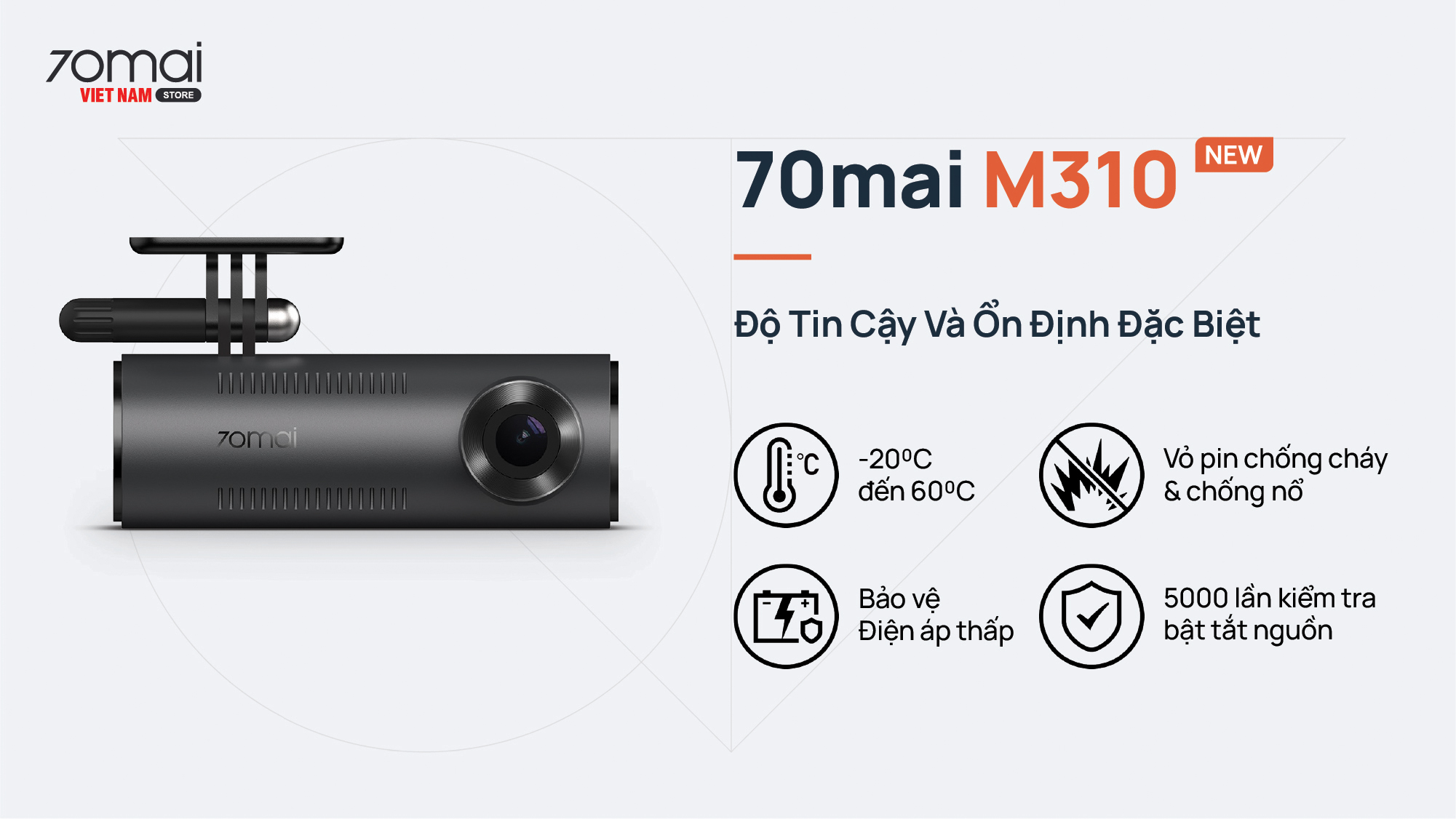 70mai M310 hoạt động ổn định